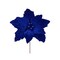 Royal Blue Velvet Poinsettia Stem – 12.5" Christmas Flower Pick